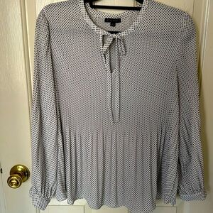 Adrianna Papell polka dot pleated blouse